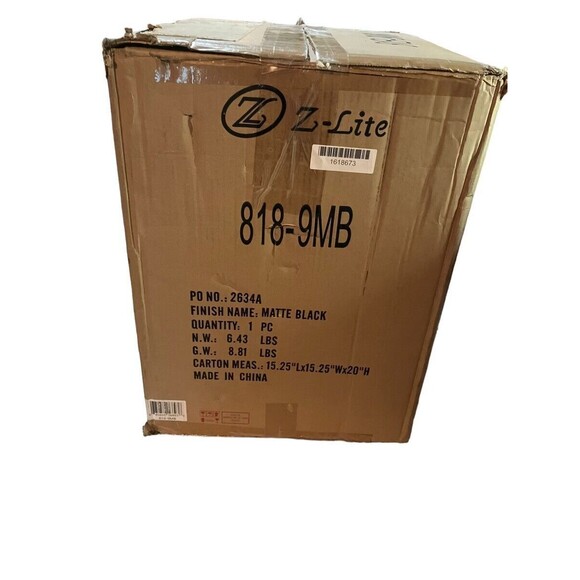 Z-Lite 818-9MB Pearson 1 Light 10 inch Matte Black Pendant Ceiling Light - Picture 12 of 16